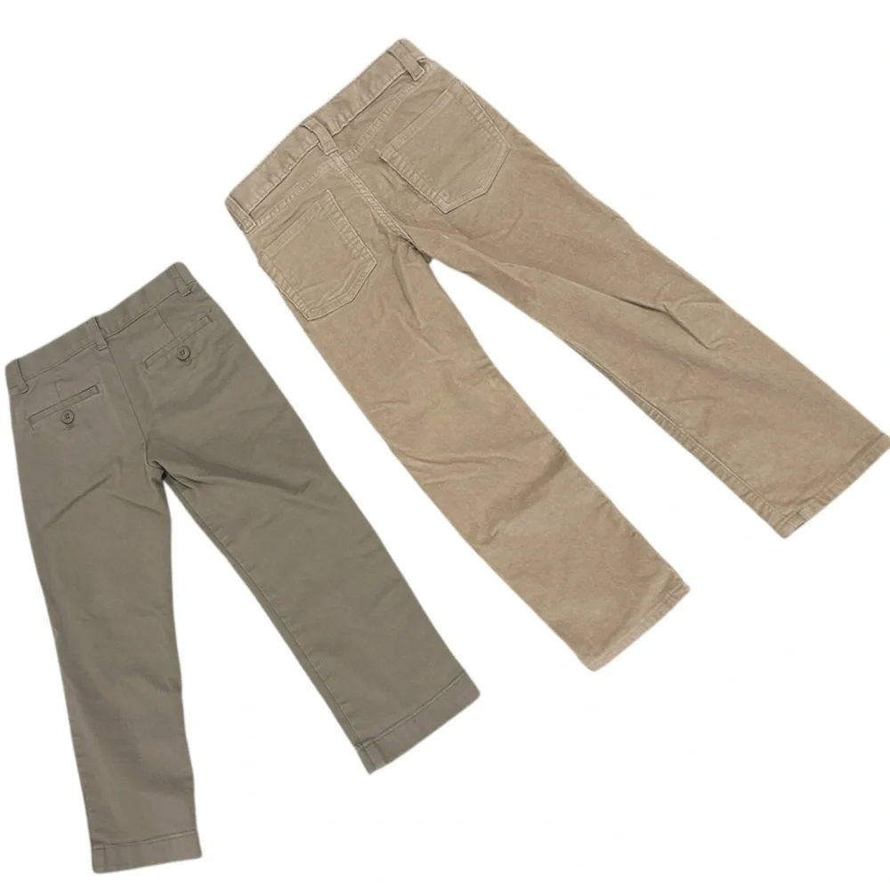 Crewcuts pair of Casual Tan cords & khaki cotton Pants size 5(boys)
